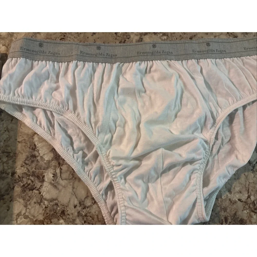 Vintage ERMENEGILDO ZEGNA Intimo Cotton Men's‎ Bikini Brief Underwear White 2XL